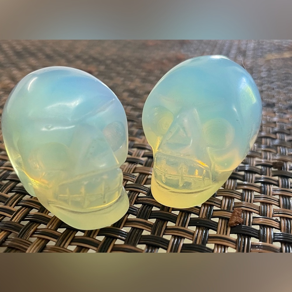 Opalite Skulls (2 piece)
